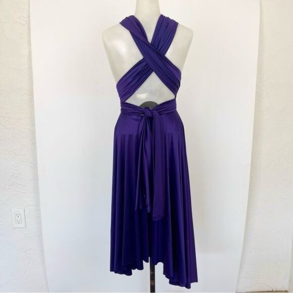 Butter by Nadia purple Wrap Dress Long One size - Picture 7 of 13